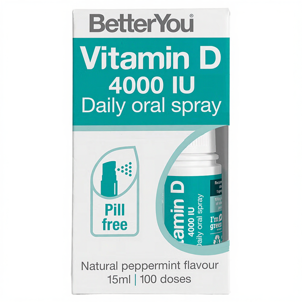 BetterYou Vitamin D 4000 IU Daily Oral Spray Natural Peppermint Flavour 15ml