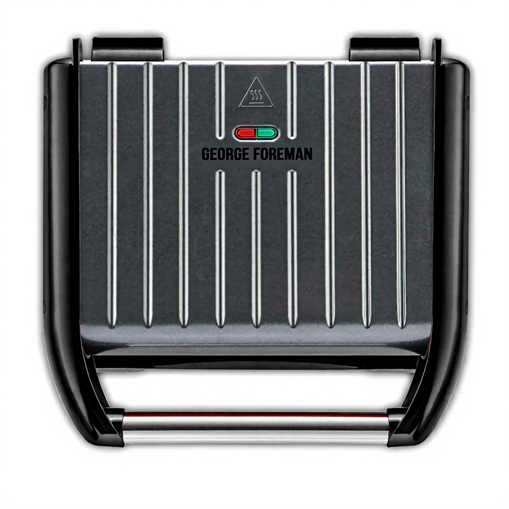 George Foreman Steel Grill - Medium, Grey, Non Stick, Fast Heat Up, Energy Saving, Multi Functional, Adjustable, Stylish - 25041