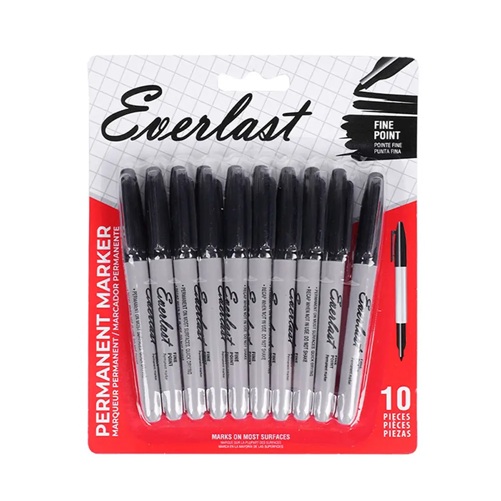Everlast Permanent Marker 10pk Black | Markers Highlighters | Joybuy