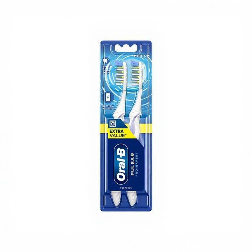 Oral-B Pulsar Pro-Expert Handtandenborstels met batterij, 2 stuks