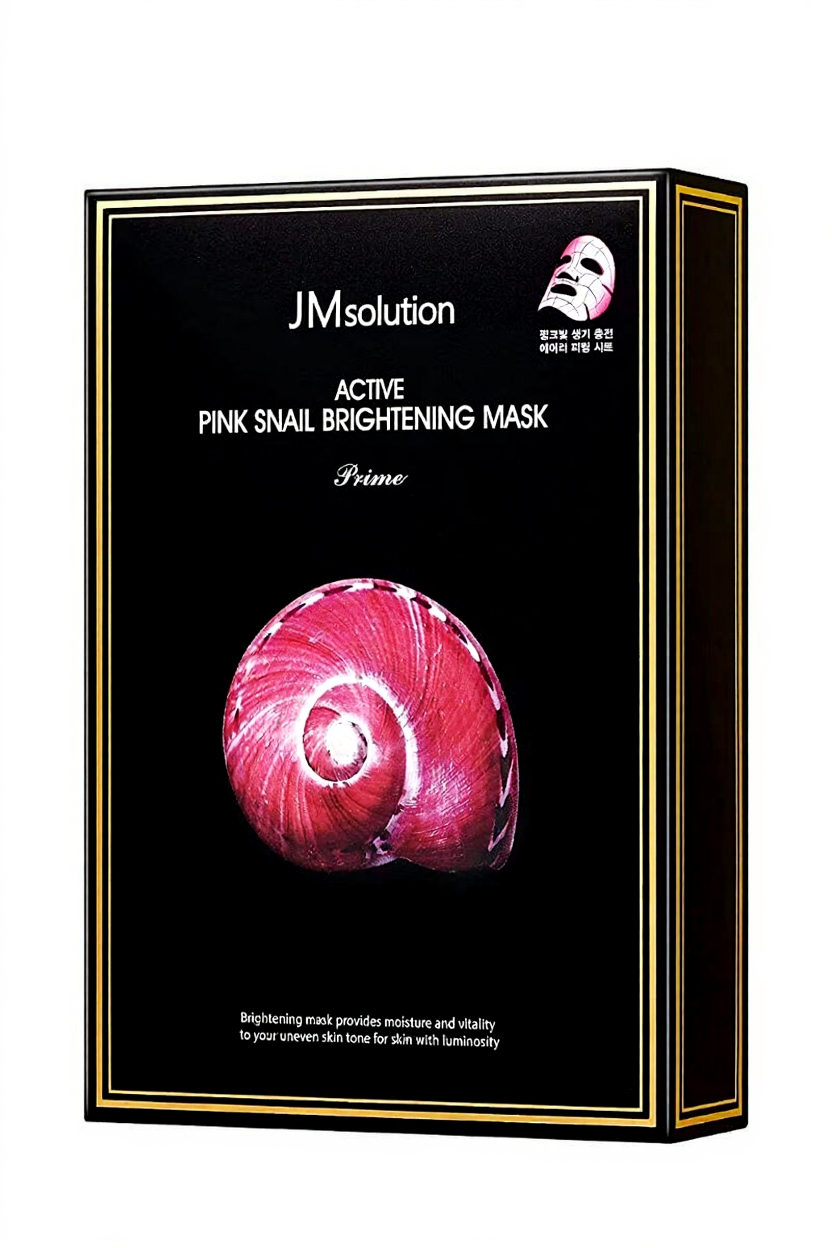 JMsolution Active Pink Snail Verhelderend Masker Prime 10st Actieve verhelderende roze slak