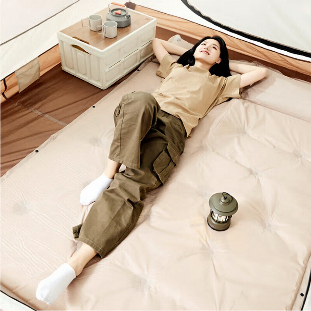 J.Zao Matelas gonflable automatique pour camping en plein air, tapis de pique-nique, matelas gonflable double avec oreiller