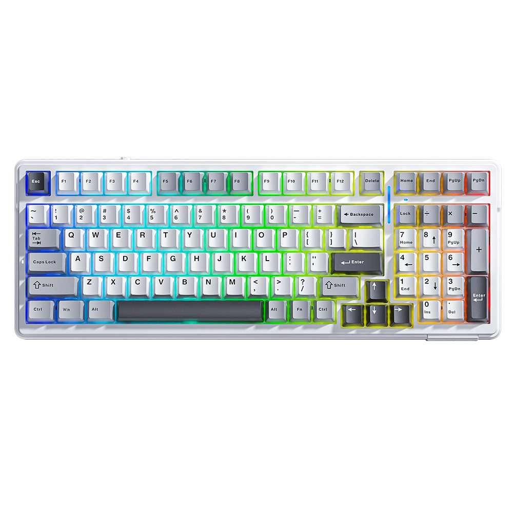 AULU F99 Wireless Mechanical Keyboard (Nimbus Switch V3) - Light grey + White + Dark Grey