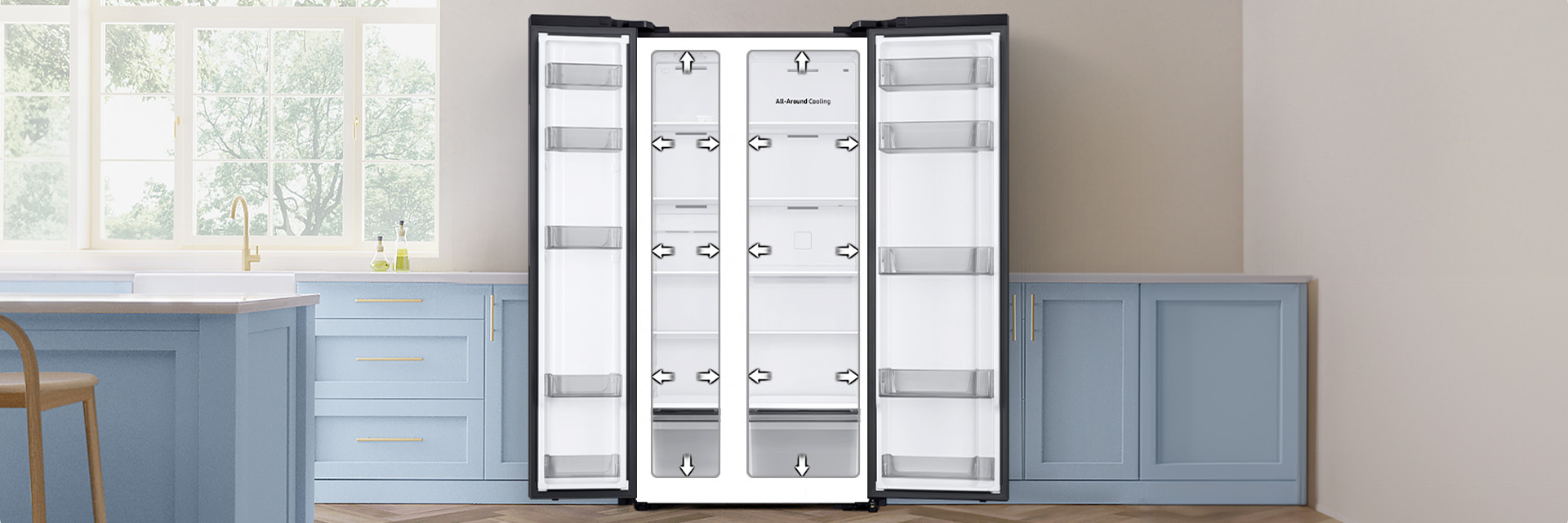 Jede Menge Platz für deine Lebensmittel bei gleichen Außenmaßen.¹ ² ³