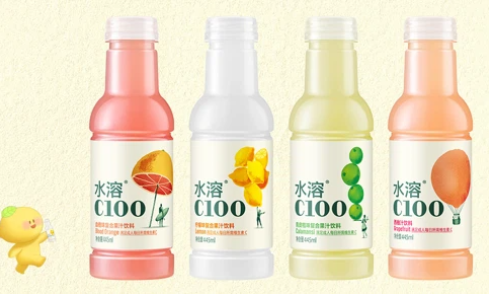 Contains 12% juice with a refreshing taste and unique bottle design. Popular among young, urban consumers who value style and quality.