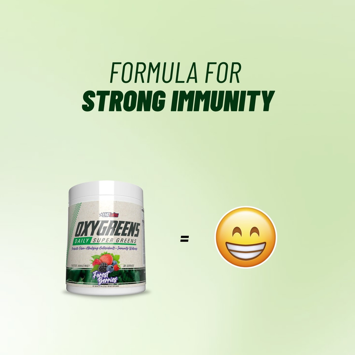 A daily super greens blend with kale, spinach, berries and prebiotic fibre to support immunity, digestion and energy.