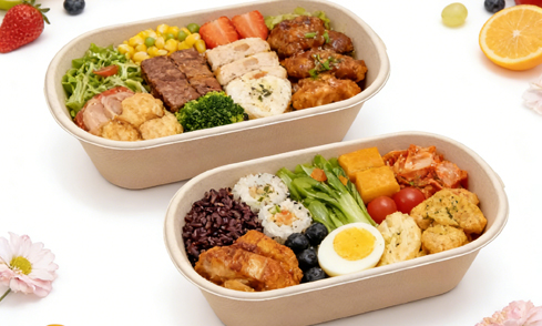 Our eco-friendly lunch box is fully biodegradable after use, ideal for convenient takeaway packaging.