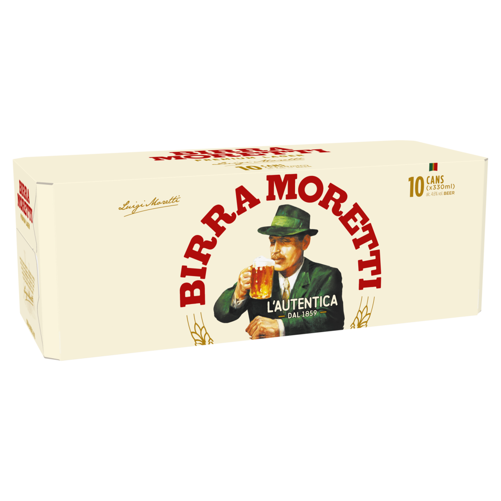Birra Moretti Premium Lager Cans 10 X 330ml