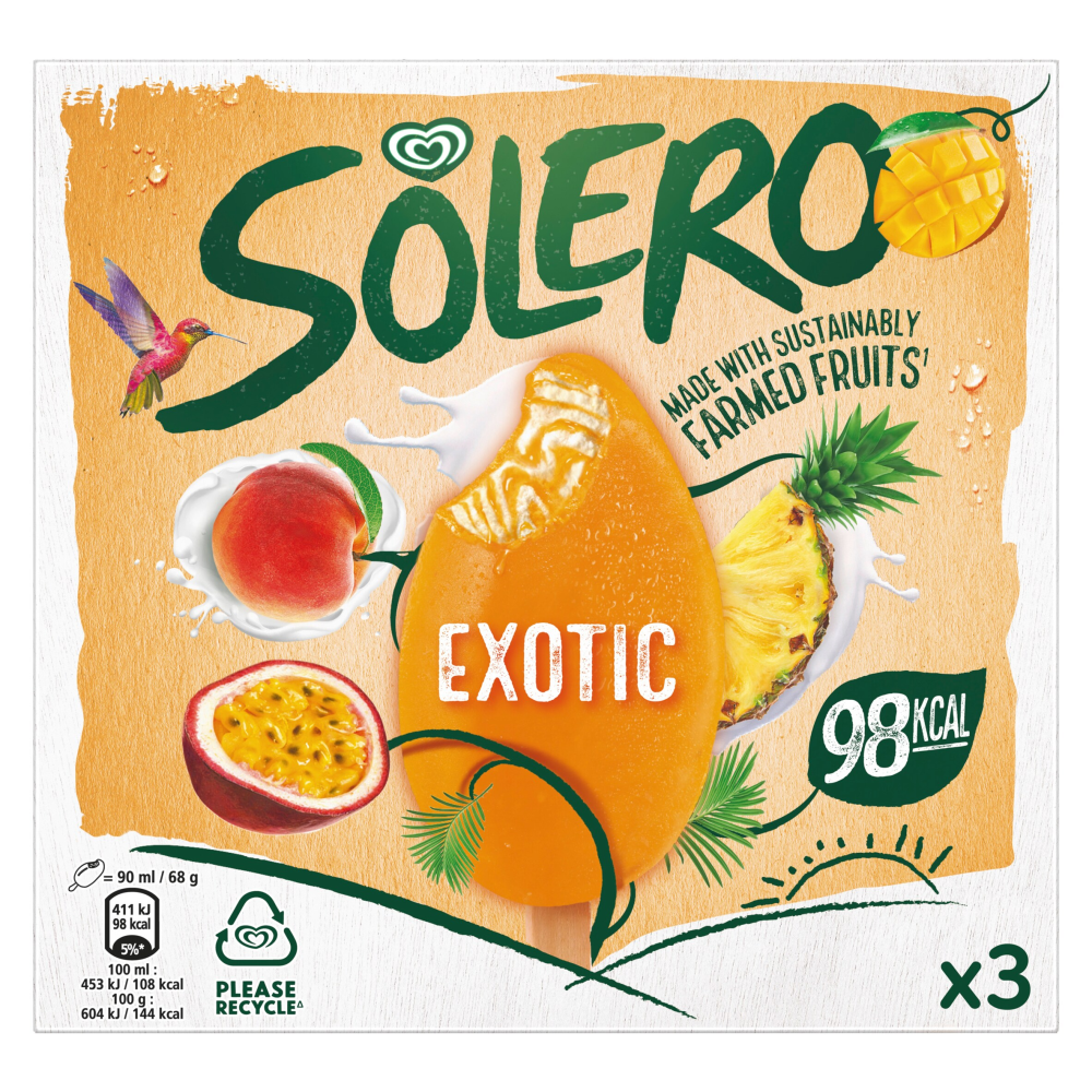 Solero Ice Cream Sticks Exotic 3x 90 ml