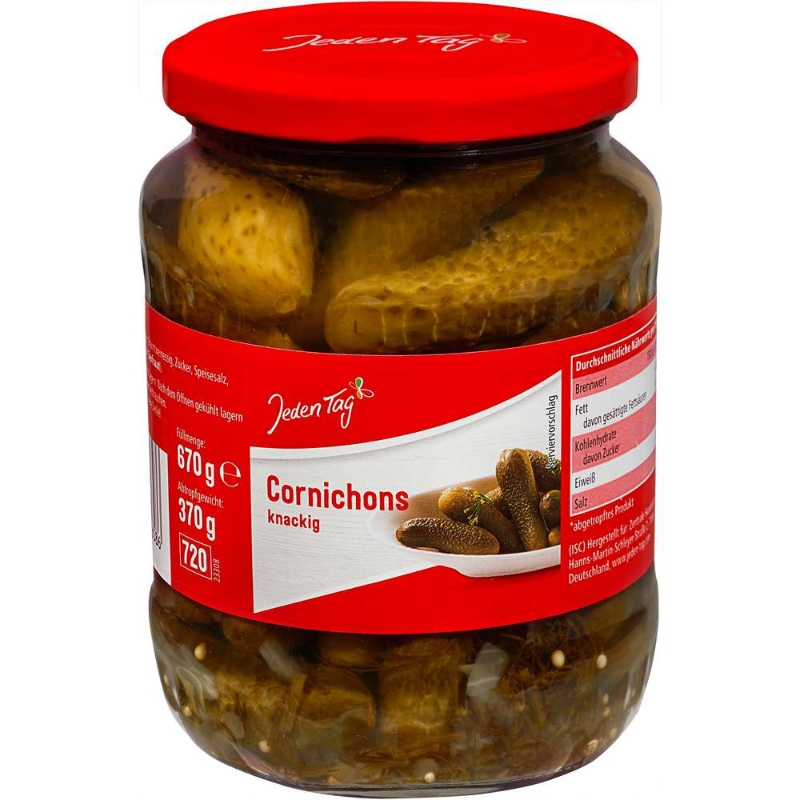 Jeden Tag Cornichons 720 ml