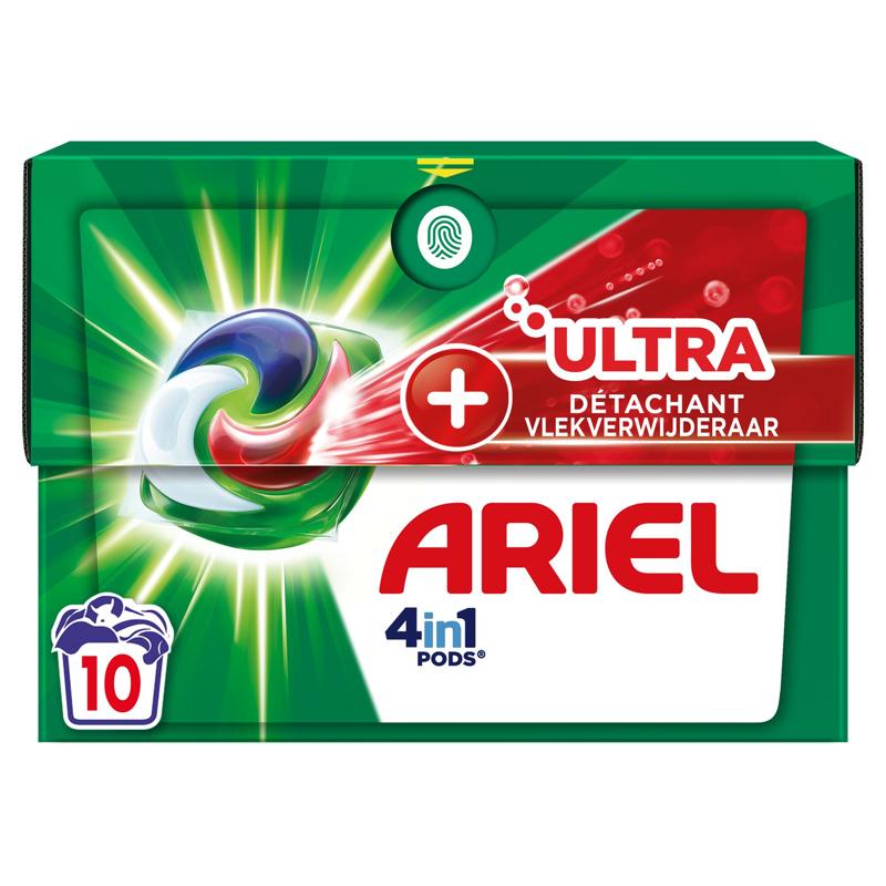 Ariel 4in1 PODS, Wasmiddelcapsules 10 Wasbeurten, +Ultra Vlekverwijderaar