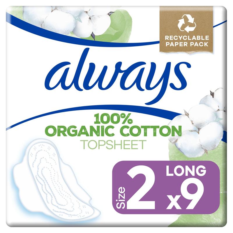 Always Always Cotton Protection Long Maandverband Met Vleugels X9