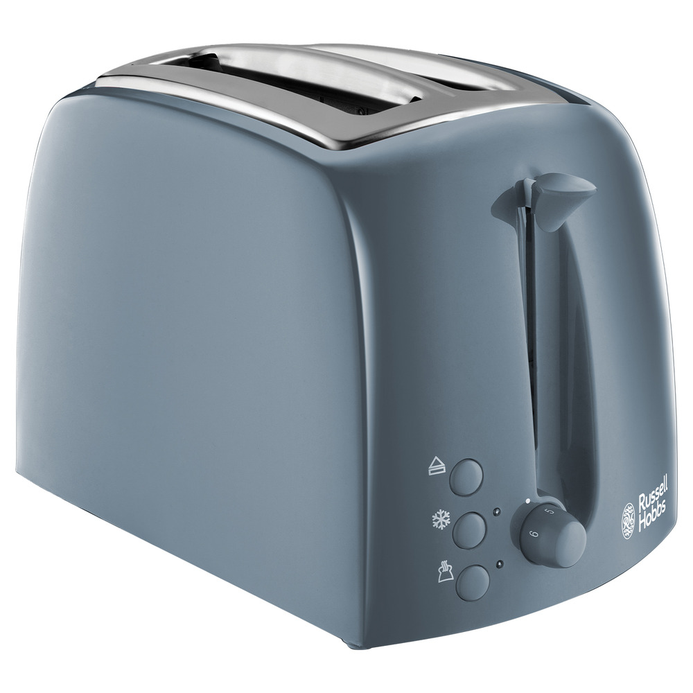 Russell Hobbs Textures 2 slice, Grey, Non Stick, Adjustable, Stylish - 21644