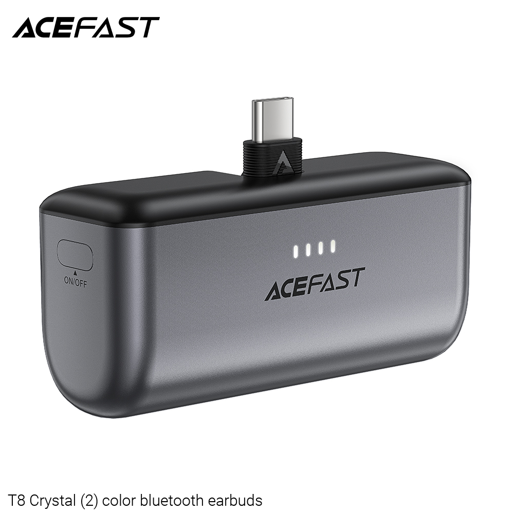 ACEFAST M9-5000 PD20W capsule power bank Mini Power Bank USB C Battery Pack Quick Charge Portable Charger Compatible with USB C Phones Samsung Huawei,Pixel,Xiaomi and More black