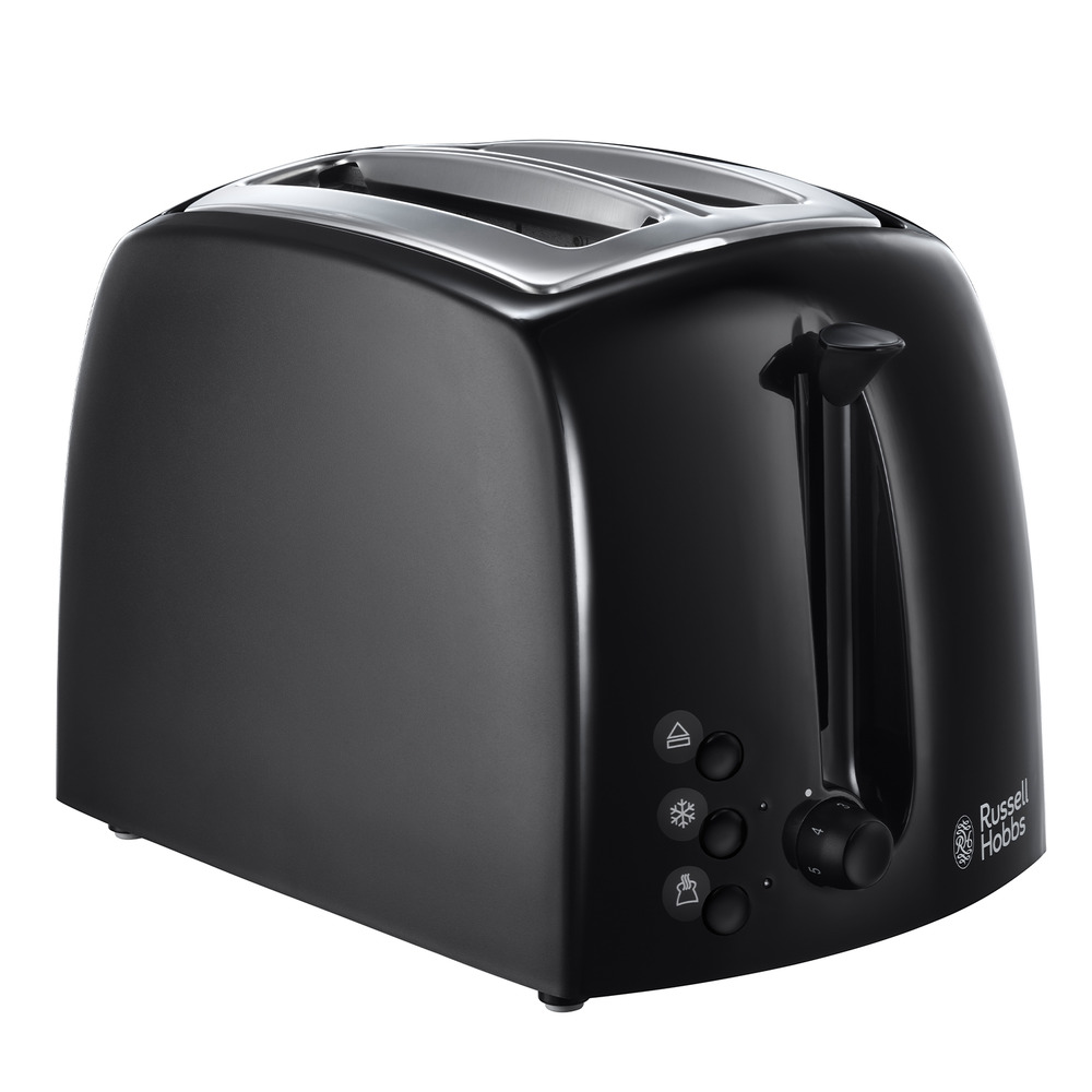 Russell Hobbs Textures 2 slice, Black, Adjustable, Stylish - 21641