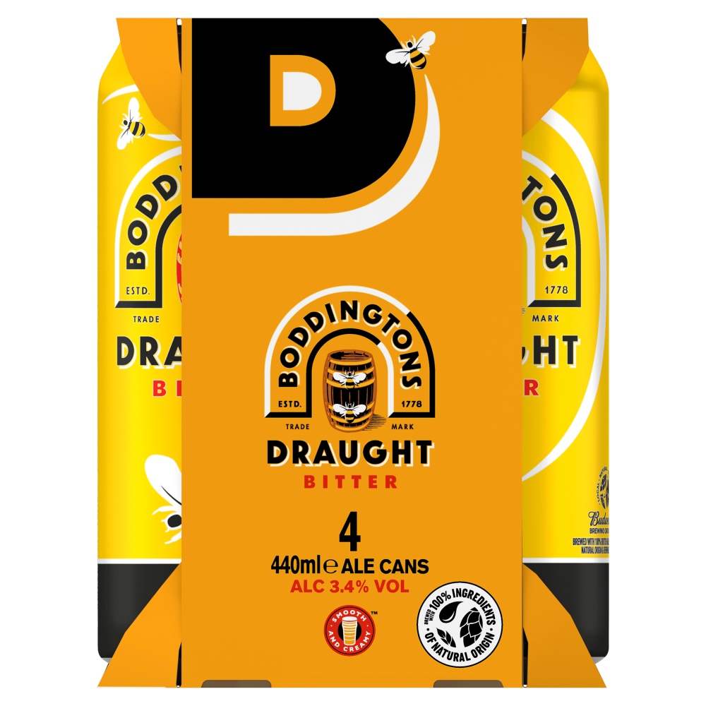 Boddingtons Draught Bitter Ale Cans 4 X 440ml