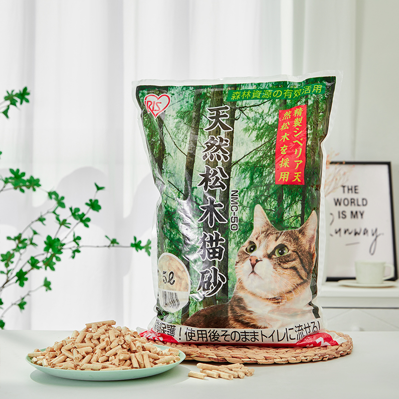 IRIS Natuurlijke Plantaardige Grenen Kattenbakvulling Pine gemengd laag poeder kattenbakvulling Hydrofiele Deodorant - 5 L/2.8 kg
