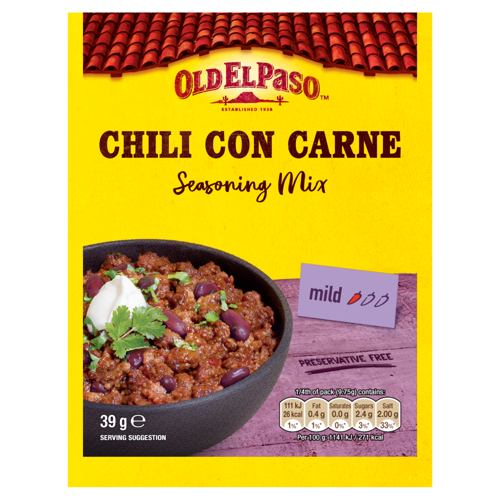 Old El Paso Chilli Con Carne Seasoning Mix 39g