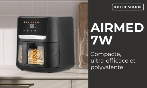 Cuisson croustillante et légère grâce à l’air chaud, avec très peu d’huile.
