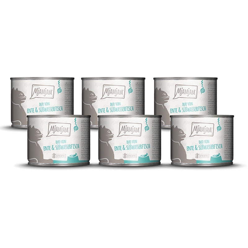 MjAMjAM - DUO van delicate eend & zoetwatervis met wortelen 200g*6