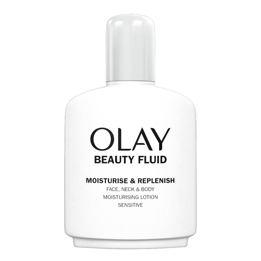 Olay Beauty Fluid Moisturise & Replenish Face, Neck, Body Lotion For Sensitive Skin,200ml