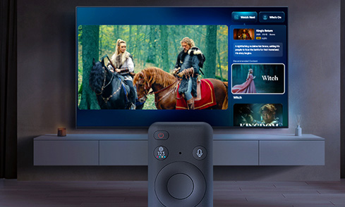 Vertiefe dein TV-Erlebnis mit Click to Search: Ein Klick genügt – und schon erhältst du weitere Empfehlungen und Informationen zum aktuellen Inhalt. 