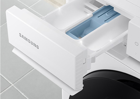 Mit der selbstreinigenden Waschmittelschublade kannst du dir die Reinigung der Waschmittelschublade sparen.