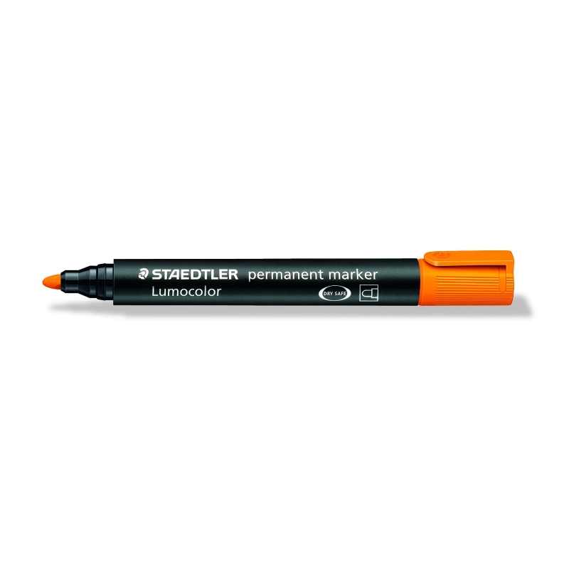 Lumocolor® Permanentmarker orange – 2mm Rundspitze, DRY SAFE Tinte, orange