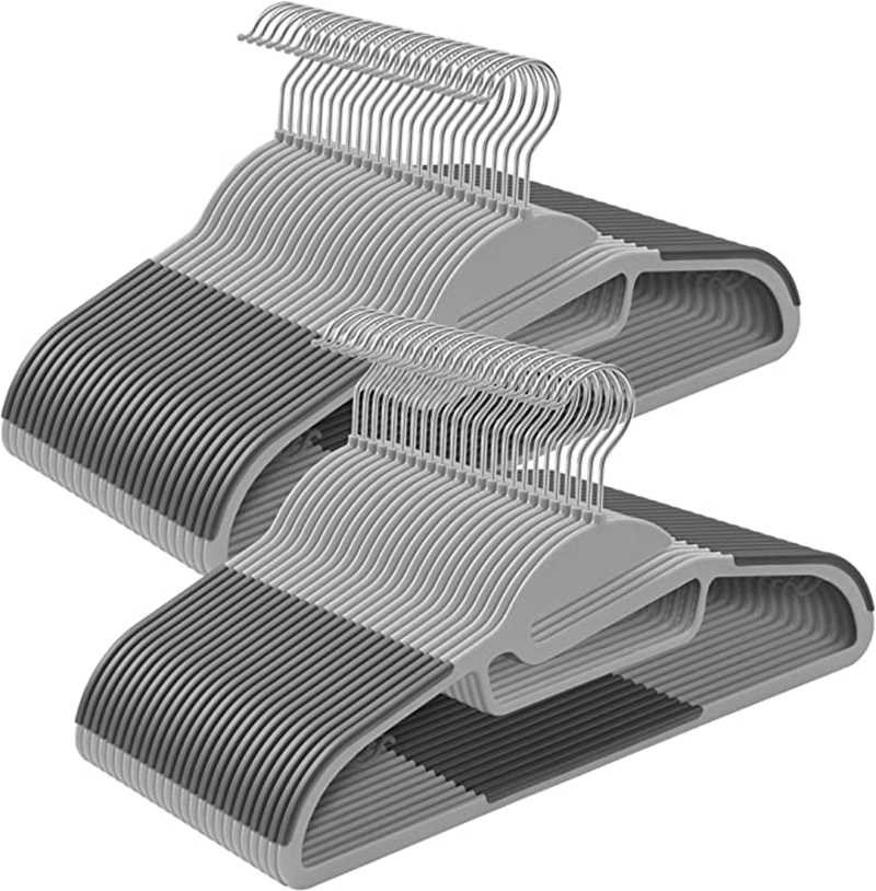 SONGMICS Packung mit 50 Kunststoff-Kleiderbügeln, rutschfest, platzsparend, 360° drehbarer Haken, 41,5 cm bre