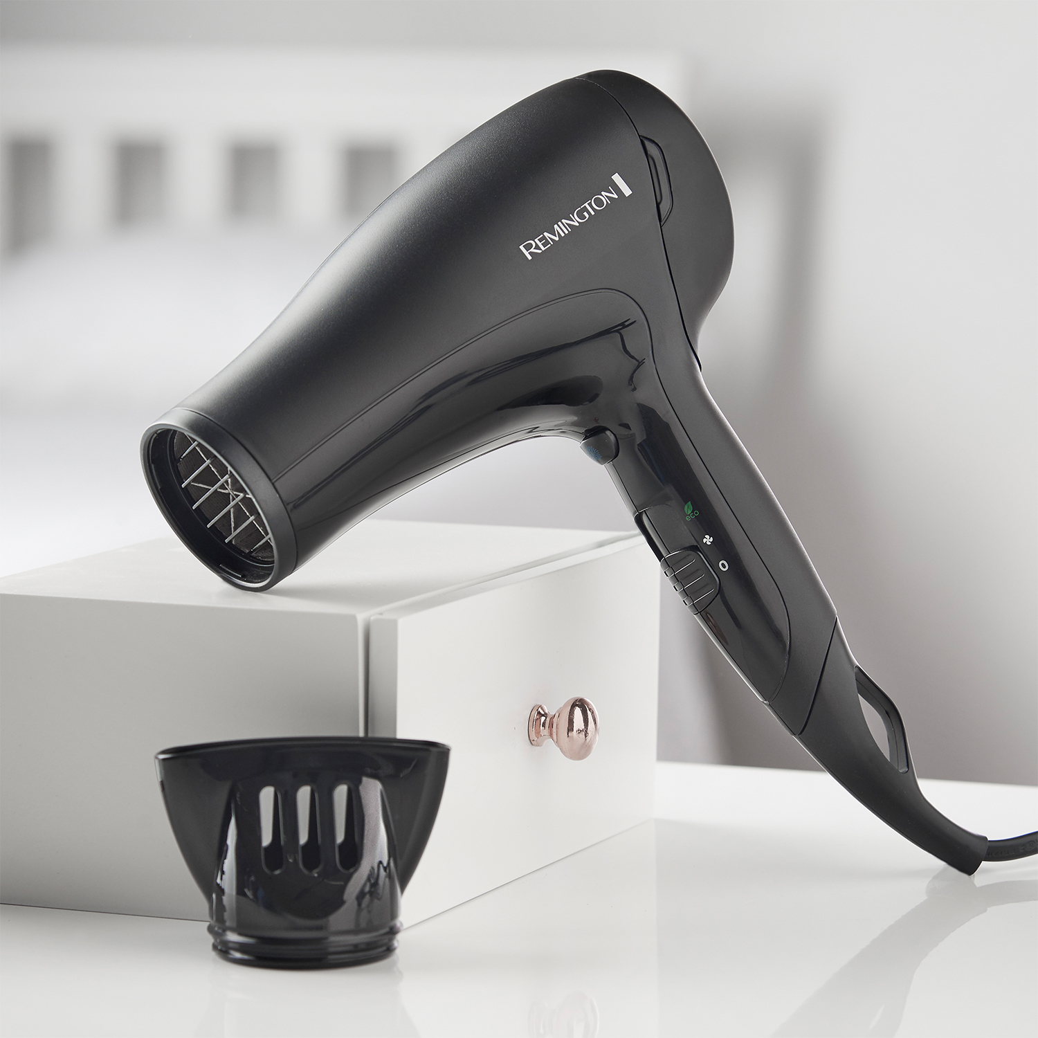 Remington Power Dry 2000 - Black, Adjustable Settings, Ceramic Plates, Ionic, Travel Friendly - D3010