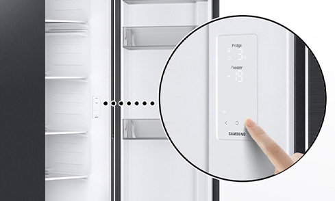 Das innenliegende Display ermöglicht durch seine Position im unteren Bereich des Kühlgeräts eine einfache Steuerung.