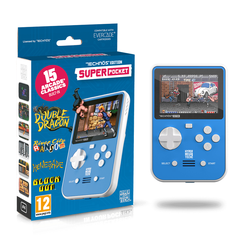 Technos Super Pocket Handheld Gameconsole met 15 Retro Spellen