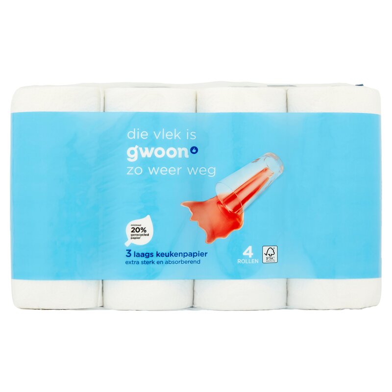 G'woon Küchenpapier 3-lagig 4 Rollen