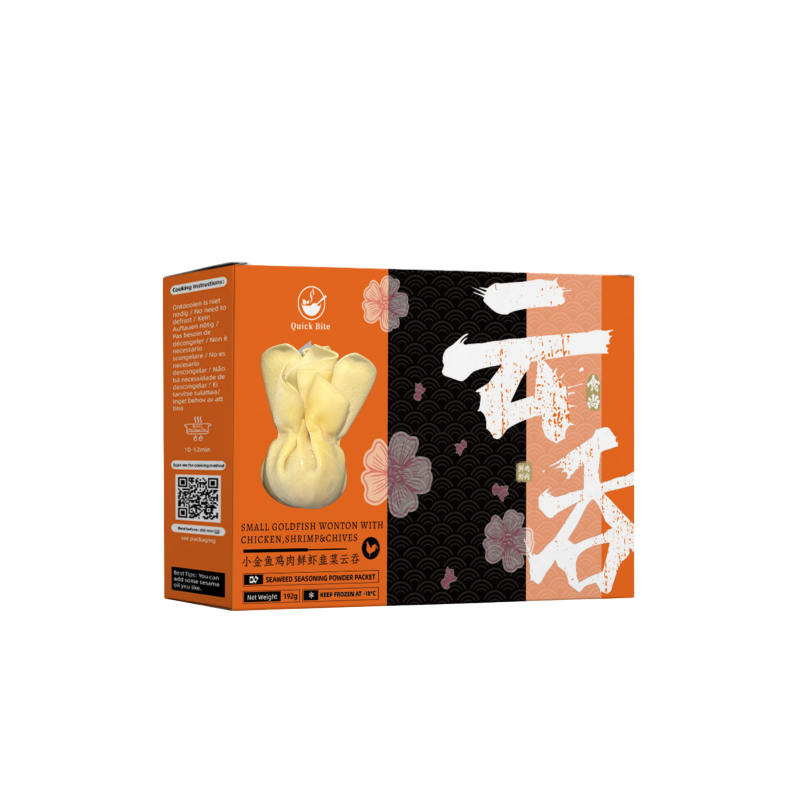 Food Style Small Goldfish  Wonton with Chicken, Shrimp & Chive 192g Chicken, Shrimp And Chive Wontons
