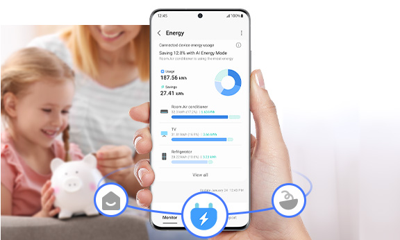 Überwacht und verwaltet den Energieverbrauch von smarten vernetzten Geräten für einen energieeffizienten Umgang im Zuhause.