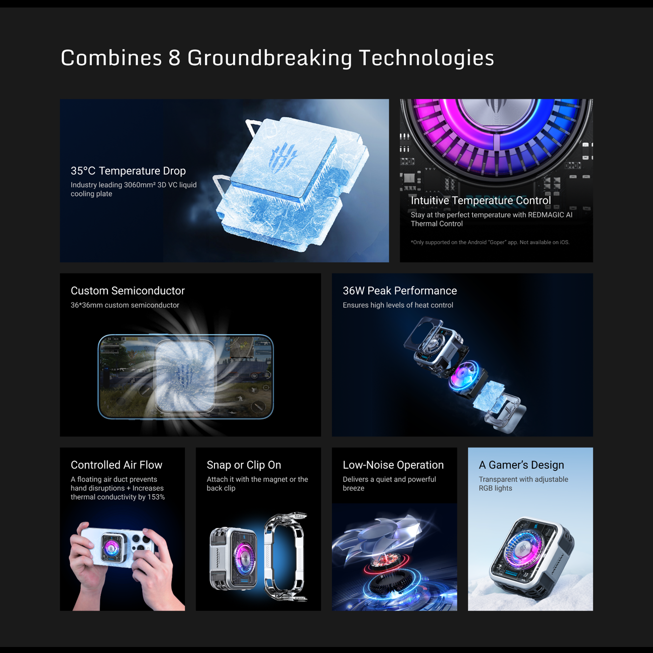 REDMAGIC Magnetic Phone Cooler | Ultra-Low Noise | Rapid Cooling | Gamer's Design