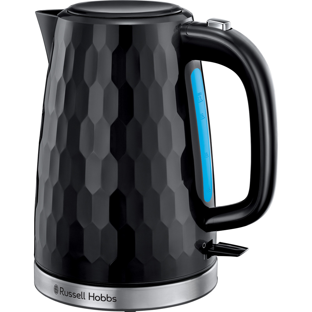 Russell Hobbs Honeycomb Kettle, Black, Fast Heat Up, Stylish - 26051