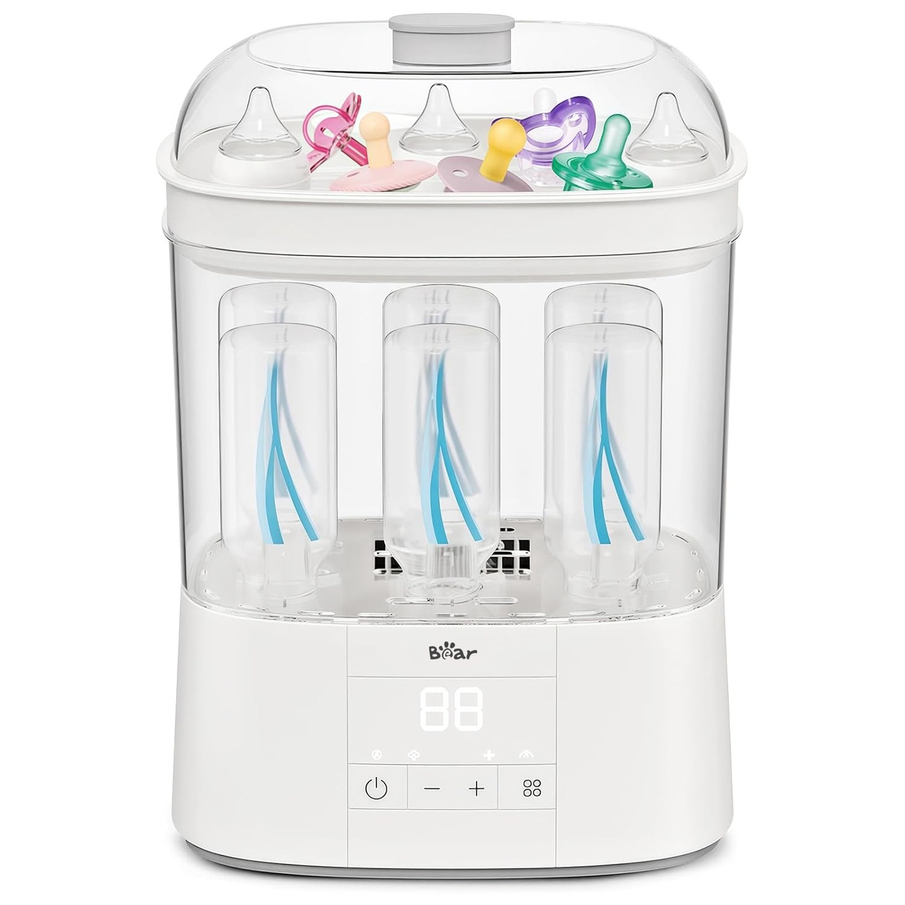 Bear Baby Bottle Sterilizer & Dryer, 4-in-1 Auto Bottle Sterilizer and Dryer with 48H Storge Function, Electric Steam Bottle Sanitizer for Baby stuffs, Baby Bottles & Breast Pump Accessories