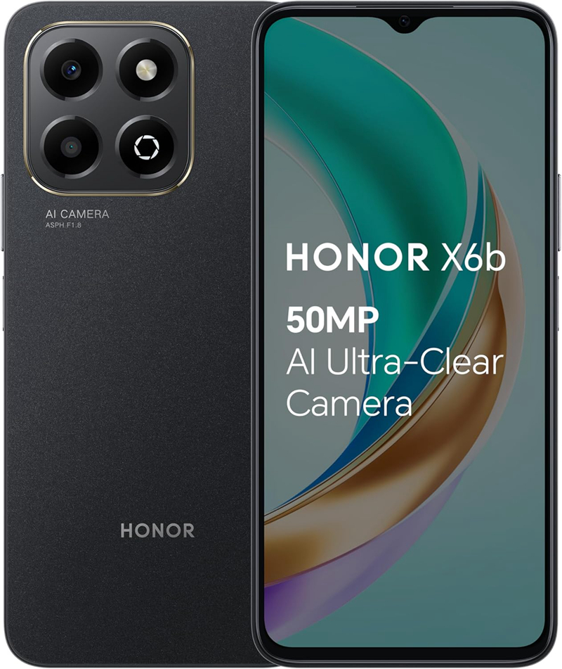 Honor X6b 16,7 cm (6.56") Dual SIM Android 14 4G USB Type-C 4 GB 128 GB 5200 mAh Zwart