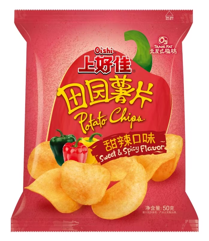 Potato Chips Sweet&Spicy Flavor 50g 上好佳田园薯片-甜辣味 50g