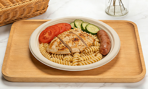 This bamboo fiber plate is waterproof and oil-resistant, easy to clean, and perfectly suitable for birthday parties, family gatherings and other festi