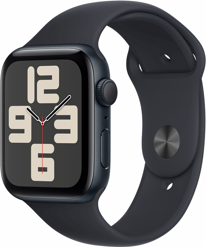 Apple Watch SE GPS WiFi 44mm Midnight  2024 Zwarte Sportband M/L