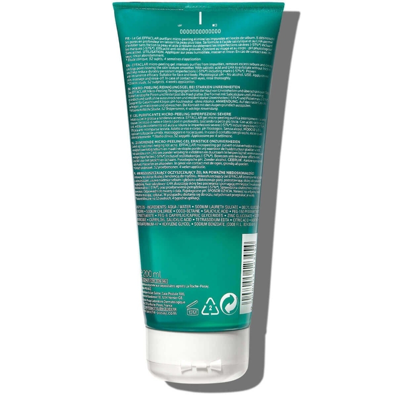 La Roche-Posay Effaclar Micro-Peeling Zuiverende Gezichtsreinigingsgel 200 ml