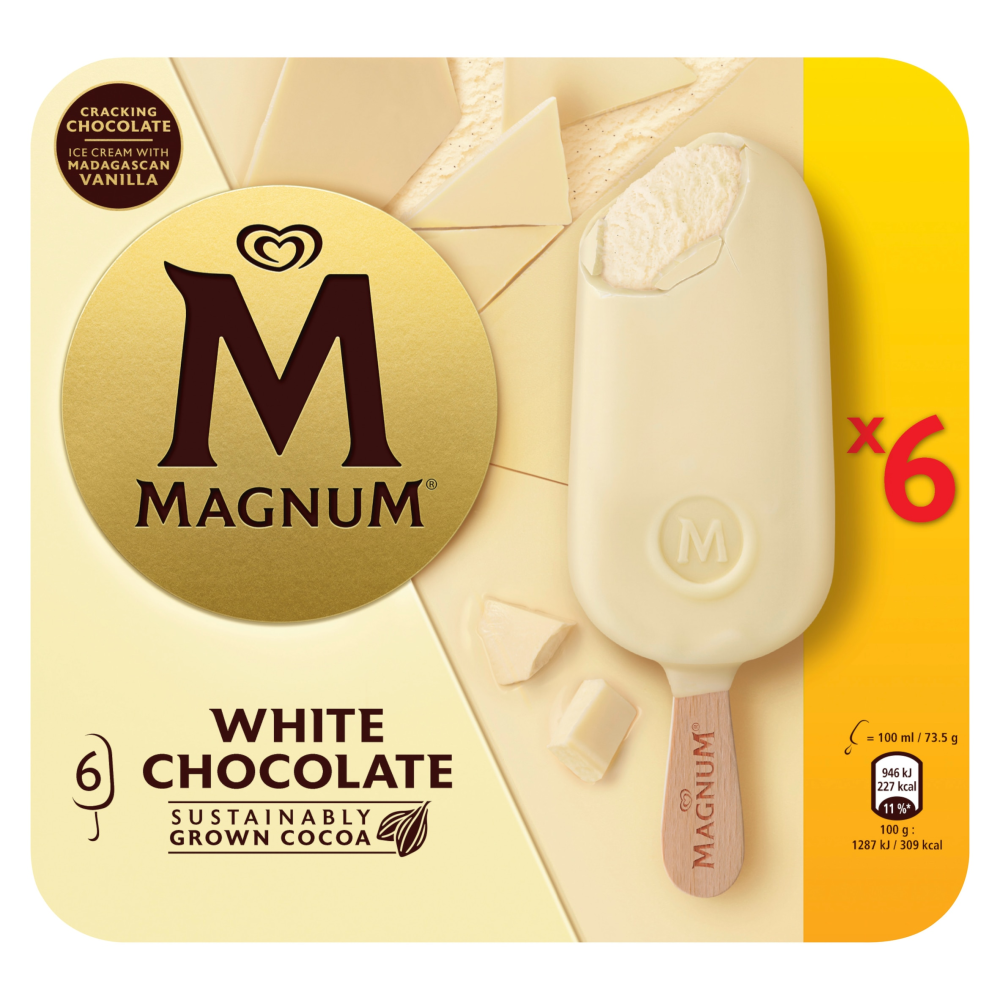 Magnum Ice Cream White Chocolate 6 x 100 ml
