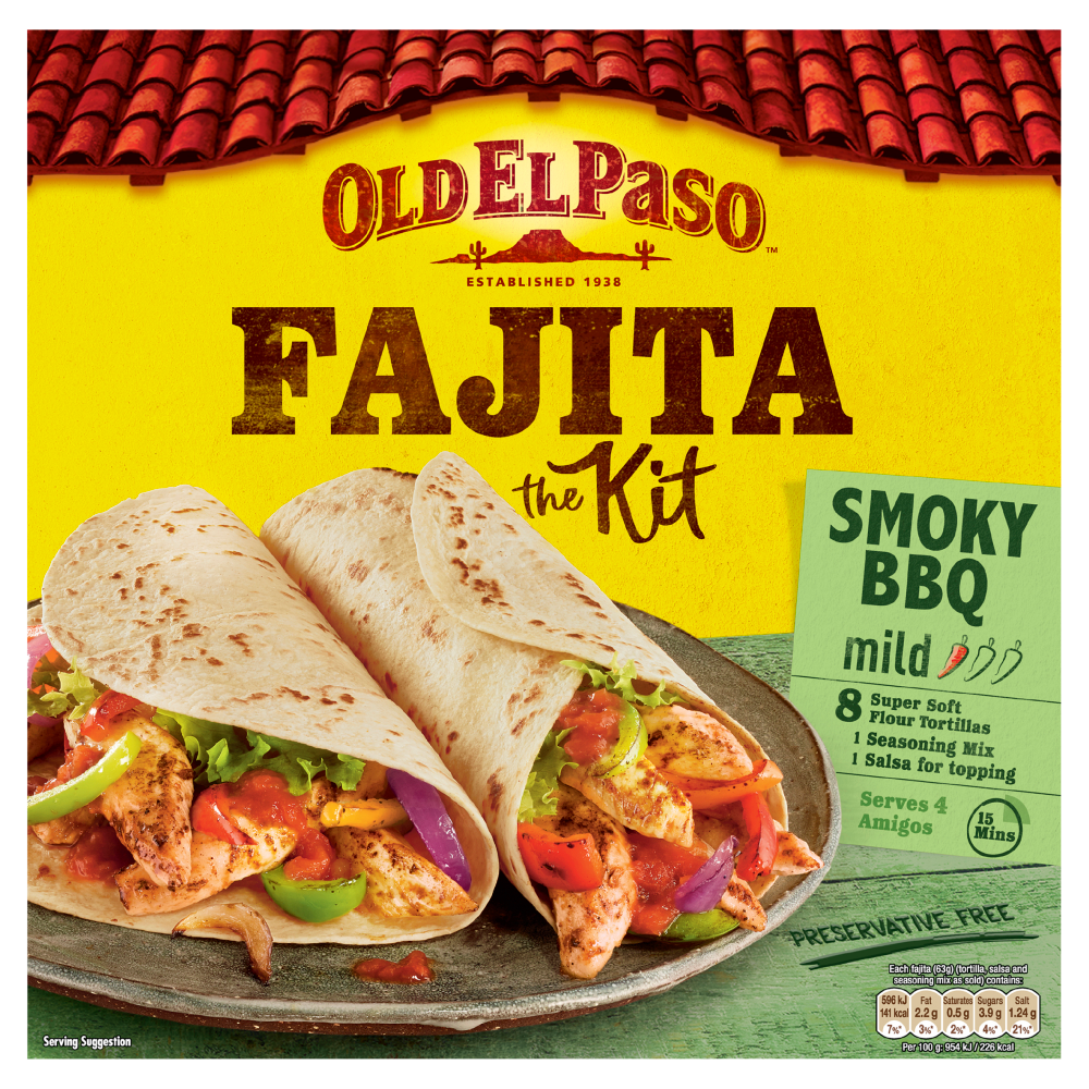 Old El Paso Smokey Barbecue Fajita Dinner Kit 500g