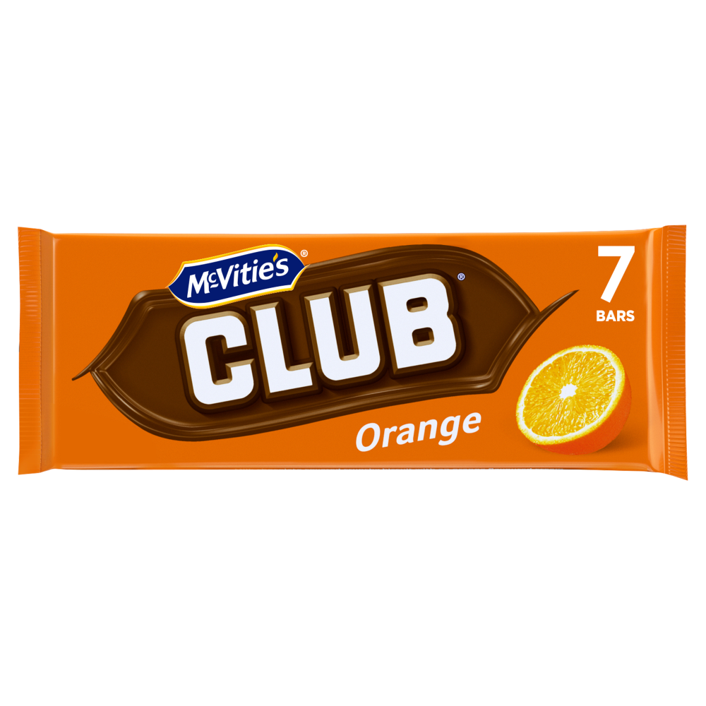 McVities Club Orange Chocolate Bar 7 Bars 161g