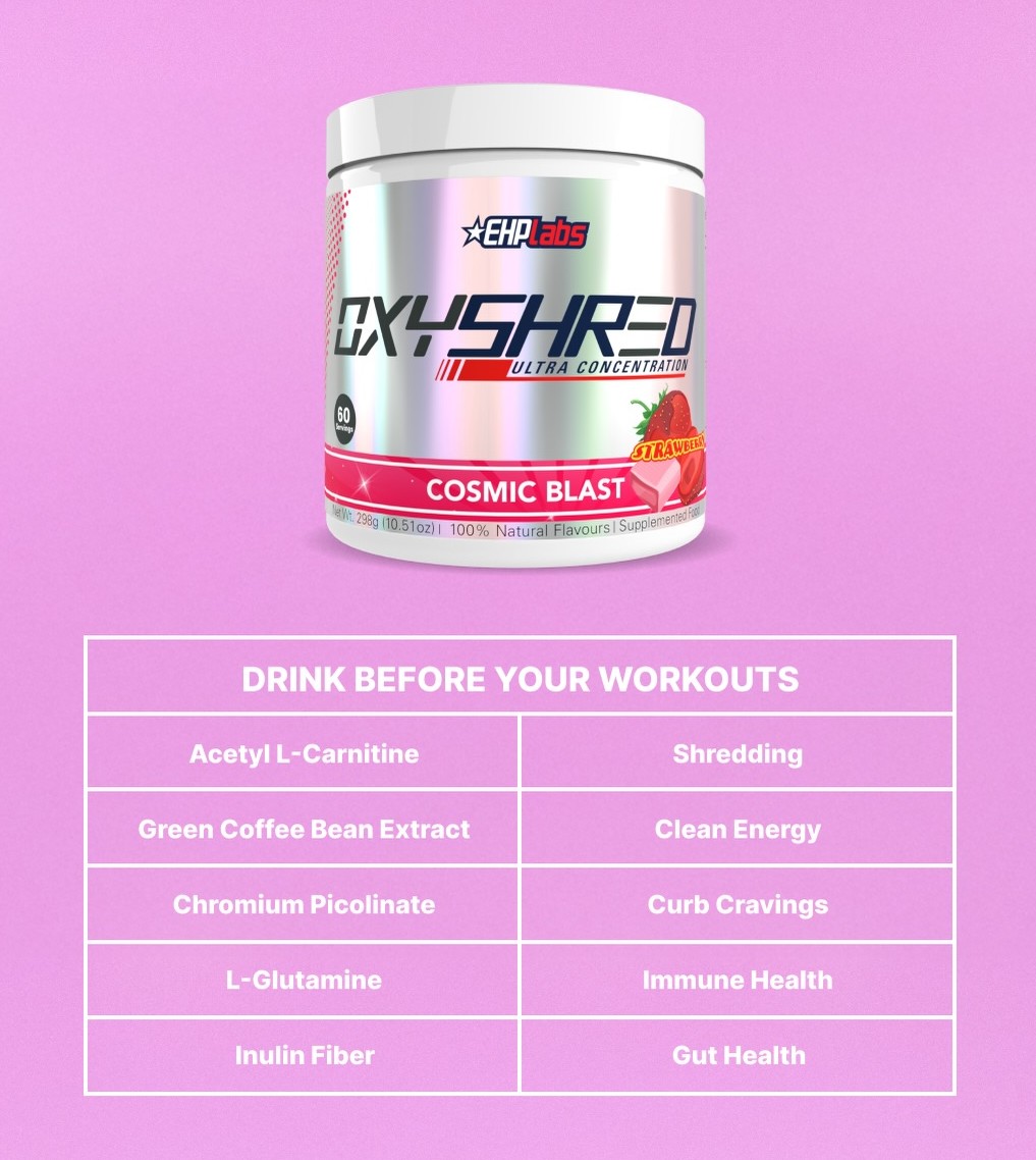 EHPLabs OxyShred is a science-backed thermogenic formula supporting fat loss, metabolism, clean energy, focus, and immunity to help you reach your phy