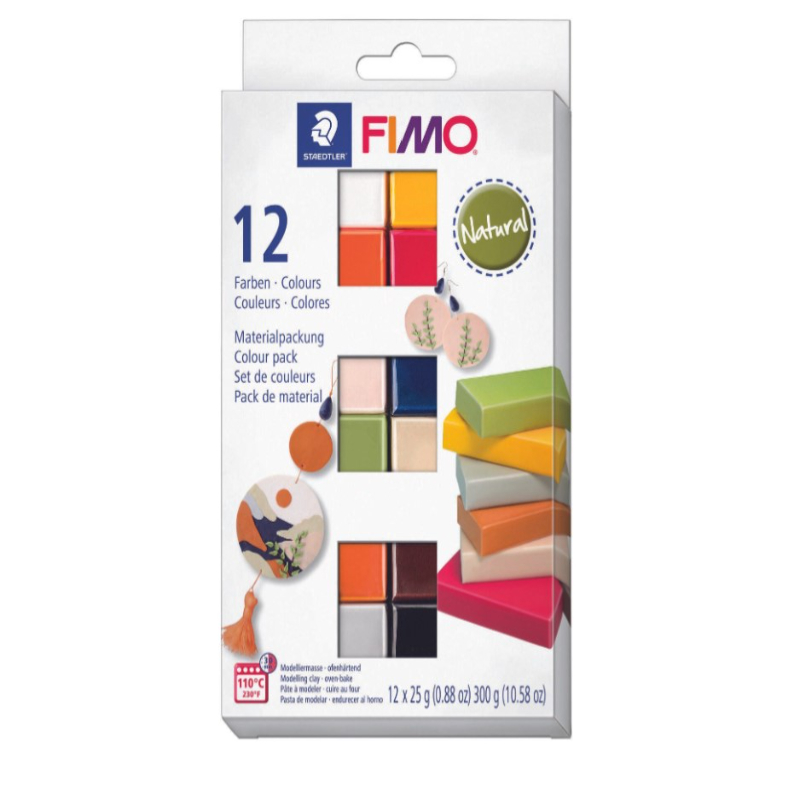 FIMO® soft "Naturals" Farbpaket-Set mit 12 Halbblöcken in Naturfarben