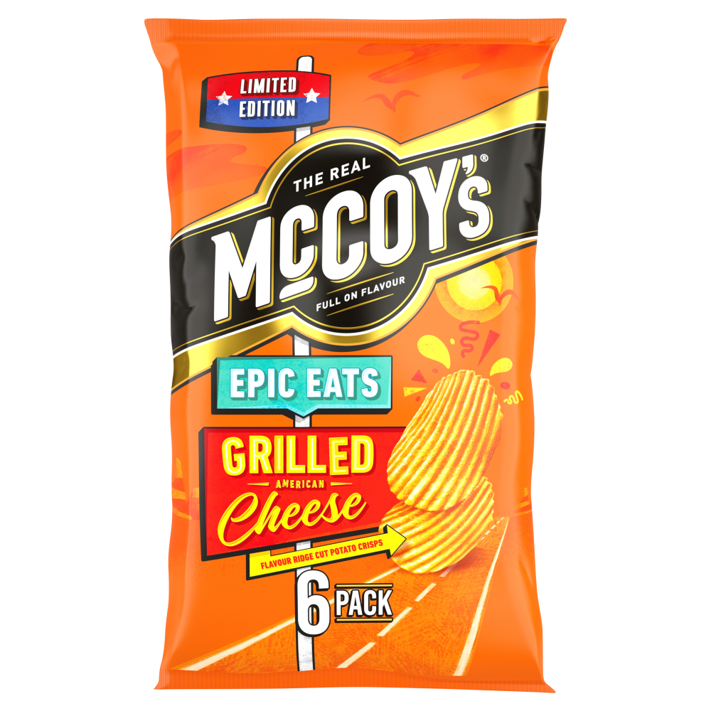 McCoy's Epic Eats Grilled Cheese Multipack Crisps 6 x 25g