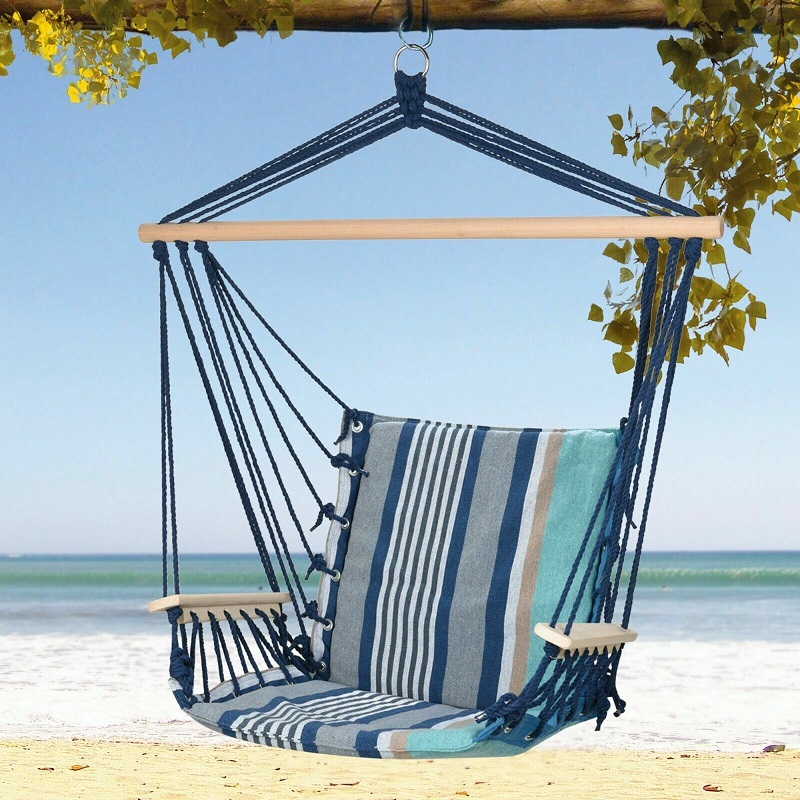 ProGarden Foldable Hanging Hanging Chair Swing Hammock Balcony Garden Patio Outdoor Anti-Roll Stable 45 x 100 x 43 cm